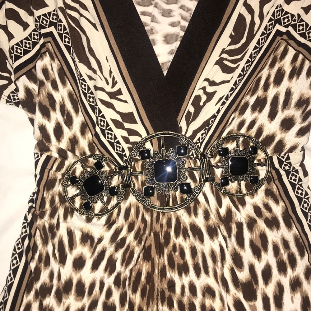 Cache Print Tunic Hardware Front W Tie Back - image 2